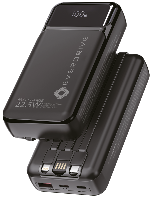 Batterie externe Everdrive avec ses cables integres